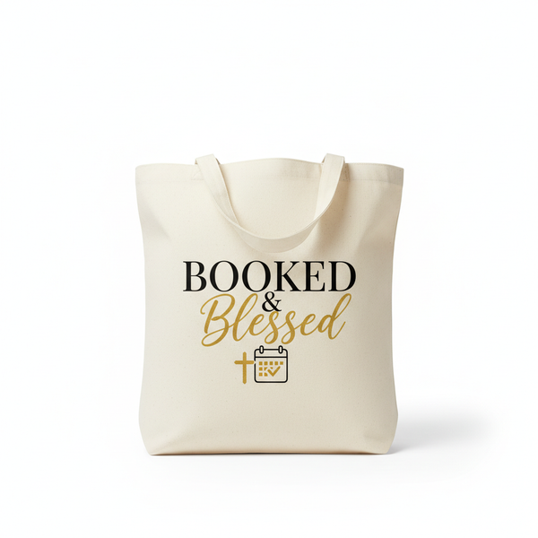 CT Merch Co Booked & Blessed Tote Bag Mockup