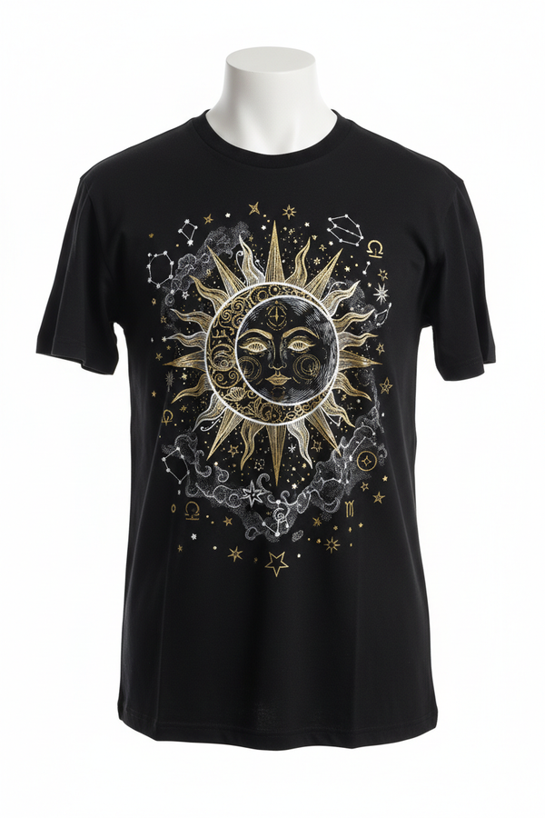 CT Merch Co Celestial Sun Moon T-Shirt Mockup