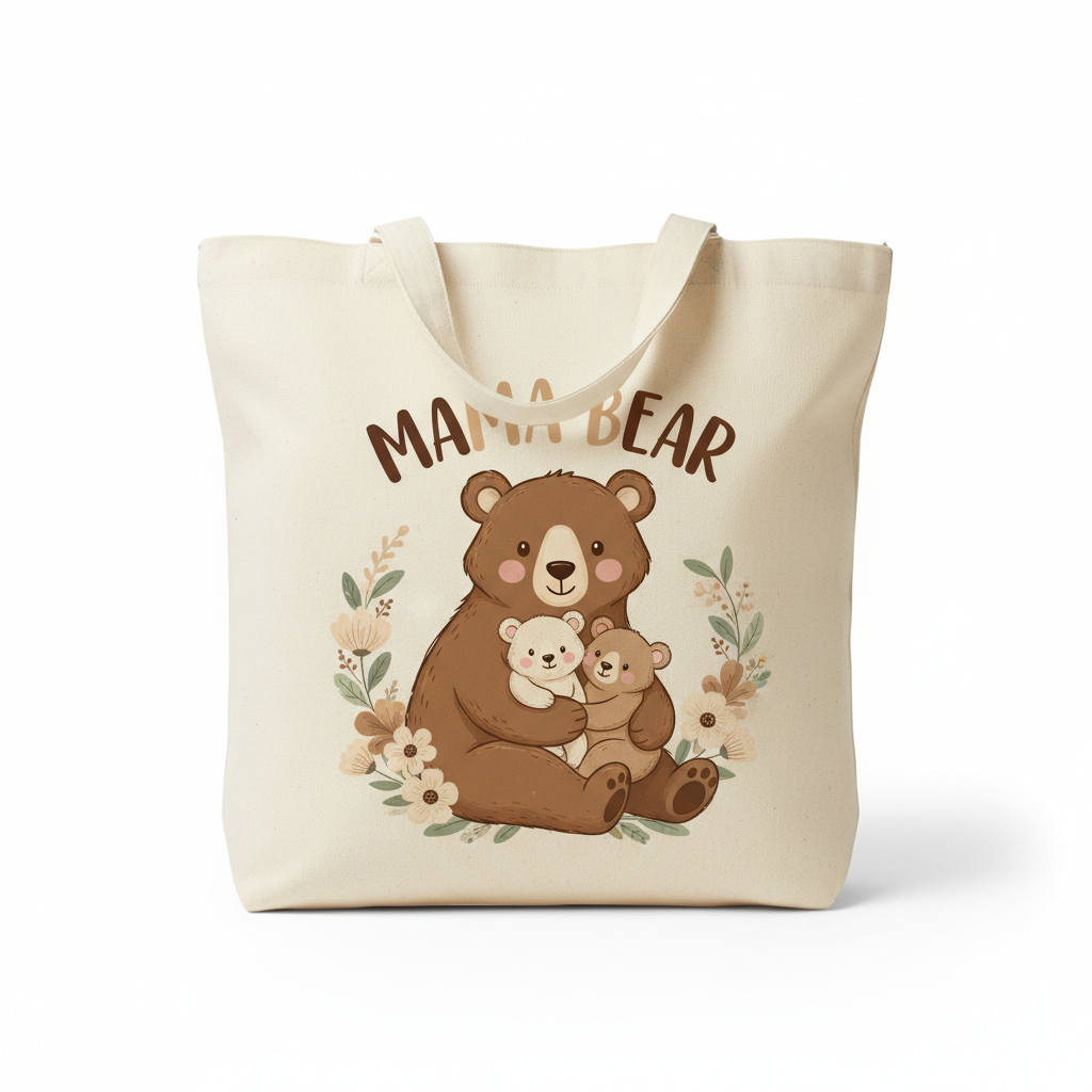 CT Merch Co Mama Bear Tote Bag Mockup