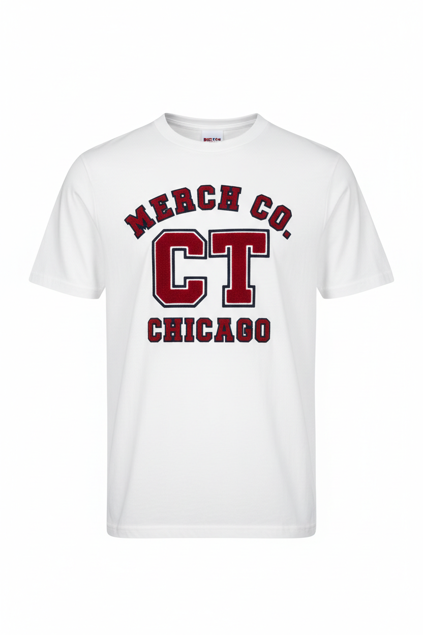 CT Merch Co Retro Varsity T-Shirt Mockup